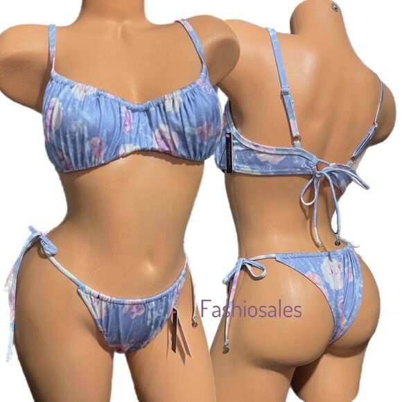 Victorias Secret Set Ruched Wicked Push Up without padding Bikini Top & bottom - Picture 1 of 6